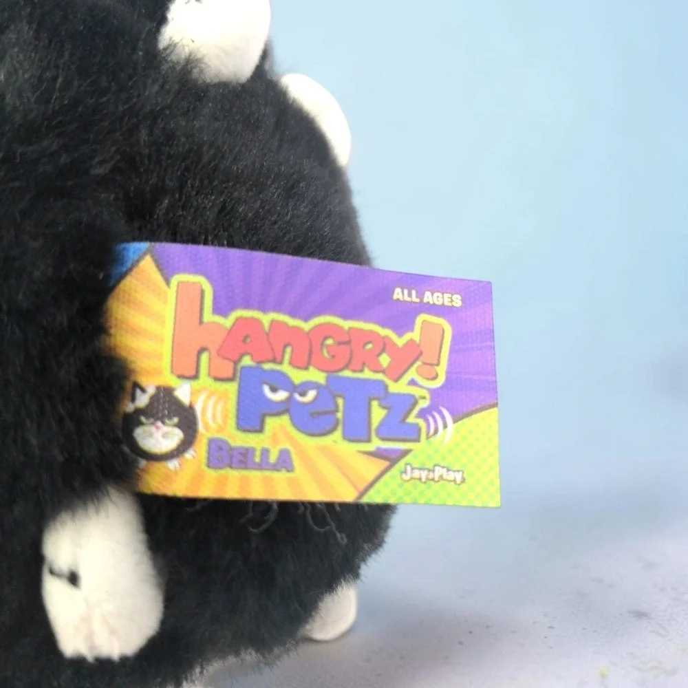 Jay at Play Hangry Petz Bella Black Cat Plush Keychain Bag Clip 4